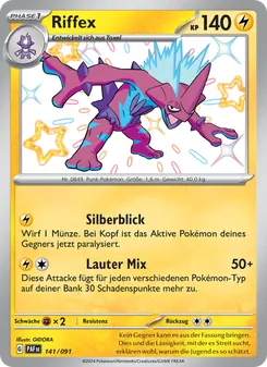 Karte Riffex aus Paldeas Schicksale, Nummer 141/91