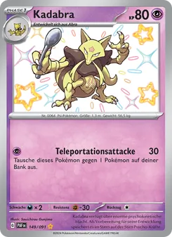 Karte Kadabra aus Paldeas Schicksale, Nummer 149/91