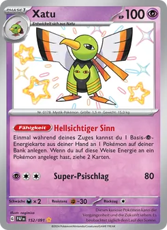 Karte Xatu aus Paldeas Schicksale, Nummer 152/91