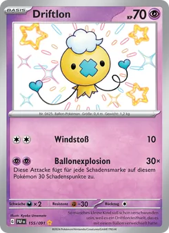 Karte Driftlon aus Paldeas Schicksale, Nummer 155/91