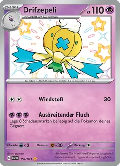 Karte Drifzepeli aus Paldeas Schicksale, Nummer 156/91