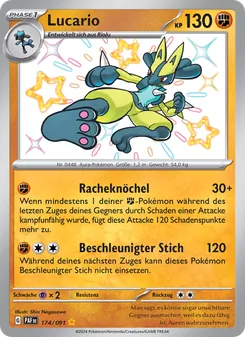 Karte Lucario aus Paldeas Schicksale, Nummer 174/91