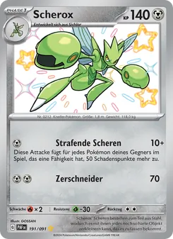 Karte Scherox aus Paldeas Schicksale, Nummer 191/91