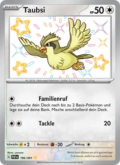 Karte Taubsi aus Paldeas Schicksale, Nummer 196/91