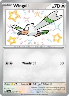 Karte Wingull aus Paldeas Schicksale, Nummer 203/91