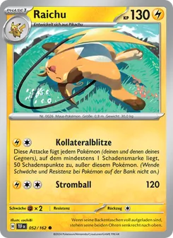 Karte Raichu aus Gewalten der Zeit, Nummer 052/162