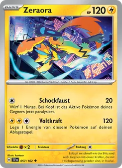 Karte Zeraora aus Gewalten der Zeit, Nummer 057/162