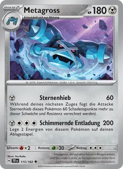 Karte Metagross aus Gewalten der Zeit, Nummer 115/162