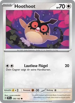 Karte Hoothoot aus Gewalten der Zeit, Nummer 126/162