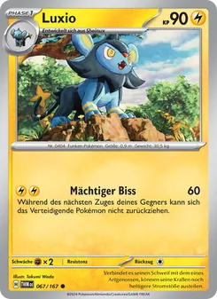 Karte Luxio aus Maskerade im Zwielicht, Nummer 067/167