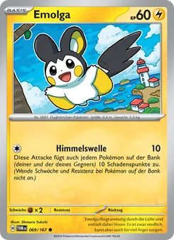 Karte Emolga aus Maskerade im Zwielicht, Nummer 069/167