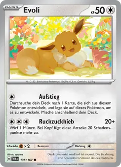 Karte Evoli aus Maskerade im Zwielicht, Nummer 135/167