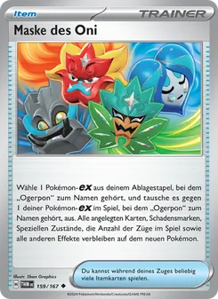 Karte Maske des Oni aus Maskerade im Zwielicht, Nummer 159/167