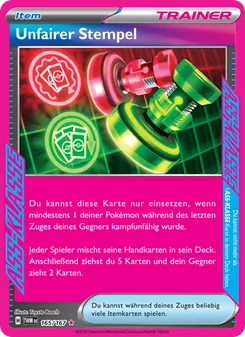 Karte Unfairer Stempel aus Maskerade im Zwielicht, Nummer 165/167