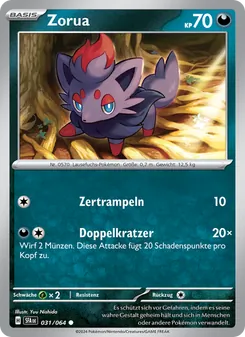 Karte Zorua aus Nebel der Sagen, Nummer 031/64