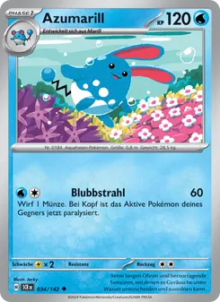 Karte Azumarill aus Stellarkrone, Nummer 034/142