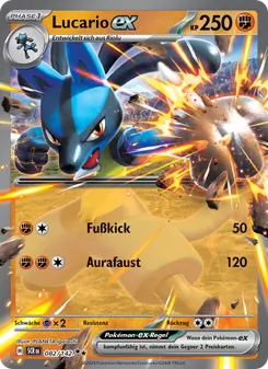 Karte Lucario-ex aus Stellarkrone, Nummer 082/142