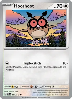 Karte Hoothoot aus Stellarkrone, Nummer 114/142
