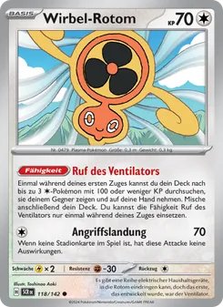 Karte Wirbel-Rotom aus Stellarkrone, Nummer 118/142