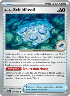 Karte Antikes Schildfossil aus Stellarkrone, Nummer 129/142