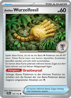 Karte Antikes Wurzelfossil aus Stellarkrone, Nummer 130/142