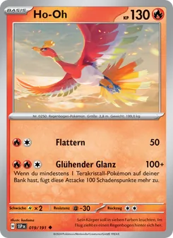 Karte Ho-Oh aus Stürmische Funken, Nummer 019/191