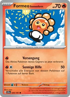 Karte Formeo Sonnenform aus Stürmische Funken, Nummer 020/191