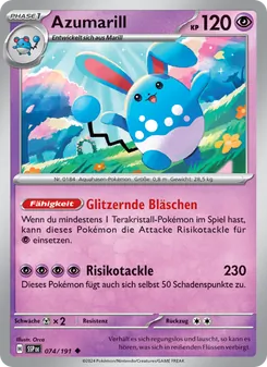 Karte Azumarill aus Stürmische Funken, Nummer 074/191