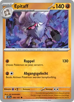 Karte Epitaff aus Stürmische Funken, Nummer 100/191