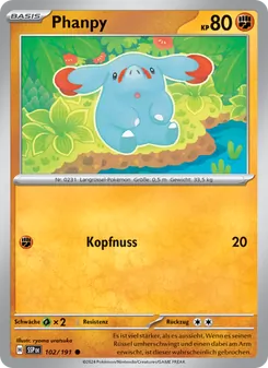 Karte Phanpy aus Stürmische Funken, Nummer 102/191