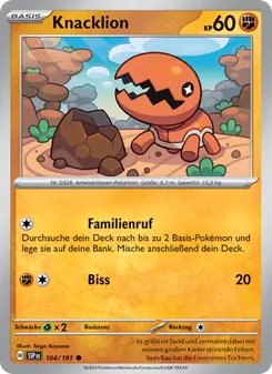 Karte Knacklion aus Stürmische Funken, Nummer 104/191