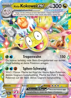 Karte Alola-Kokowei-ex aus Stürmische Funken, Nummer 133/191