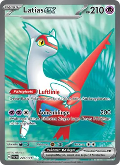 Karte Latias-ex aus Stürmische Funken, Nummer 220/191