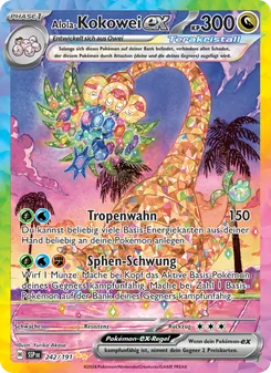 Karte Alola-Kokowei-ex aus Stürmische Funken, Nummer 242/191