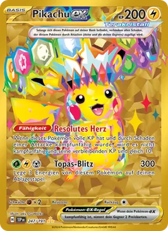 Karte Pikachu-ex aus Stürmische Funken, Nummer 247/191
