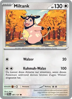 Karte Miltank aus Prismatische Entwicklungen, Nummer 081/131
