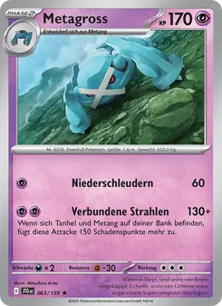 Karte Metagross aus Reisegefährten, Nummer 063/159