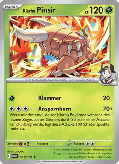Karte Klarins Pinsir aus Ewige Rivalen, Nummer 001/182