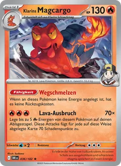 Karte Klarins Magcargo aus Ewige Rivalen, Nummer 036/182