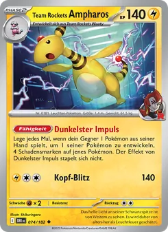 Karte Team Rockets Ampharos aus Ewige Rivalen, Nummer 074/182