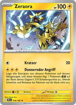 Karte Zeraora aus Ewige Rivalen, Nummer 078/182