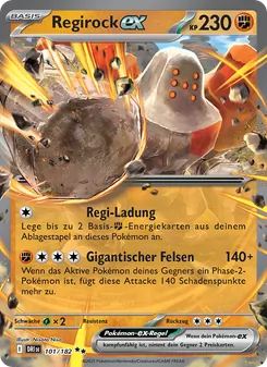 Karte Regirock-ex aus Ewige Rivalen, Nummer 101/182