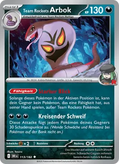Karte Team Rockets Arbok aus Ewige Rivalen, Nummer 113/182