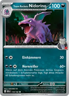 Karte Team Rockets Nidorino aus Ewige Rivalen, Nummer 118/182