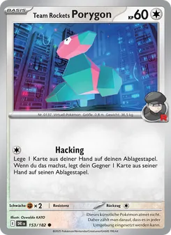 Karte Team Rockets Porygon aus Ewige Rivalen, Nummer 153/182