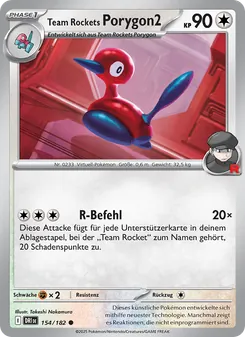 Karte Team Rockets Porygon2 aus Ewige Rivalen, Nummer 154/182