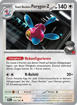Karte Team Rockets Porygon-Z aus Ewige Rivalen, Nummer 155/182
