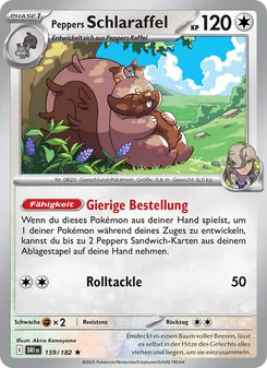 Karte Peppers Schlaraffel aus Ewige Rivalen, Nummer 159/182
