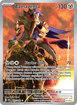 Karte Zamazenta aus Ewige Rivalen, Nummer 201/182