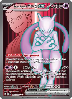 Karte Team Rockets Mewtu-ex aus Ewige Rivalen, Nummer 213/182